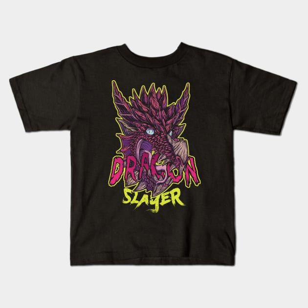 Dragon Slayer Kids T-Shirt by MeFO